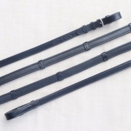 New! Red Barn Calf Lined Reins With Stops